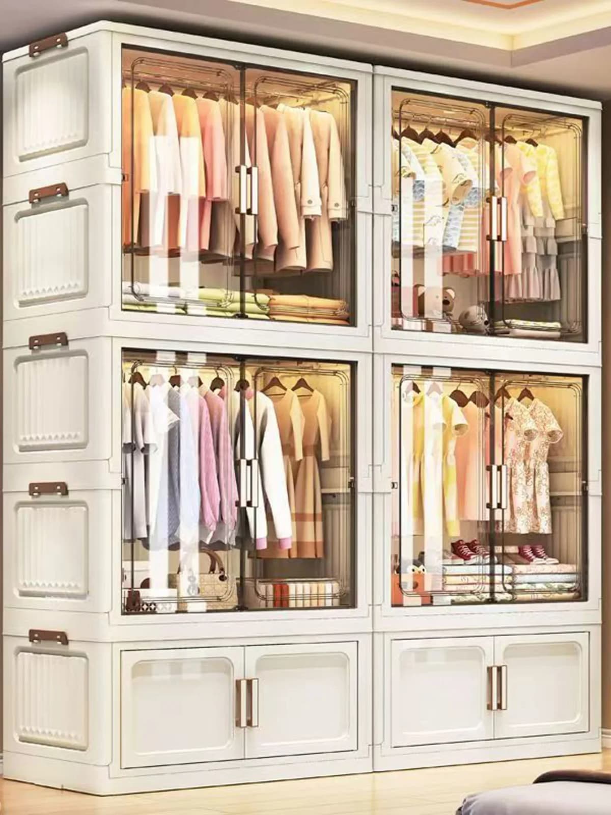 Folding Storage Cabinet Wall Mounted Foldable Locker Compact Organizer for Home Office Space Saving Design