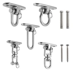 360 Rotating Swing Hangers Set 304 Stainless Steel Hanging Brackets Hammock Chair Hooks Ceiling Wall Mount Heavy Duty
