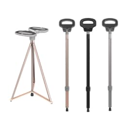Folding Stool Cane for Seniors Outdoor Converts Walking Stick to Seat Aluminum Alloy Lightweight Portable Park Queue Travel