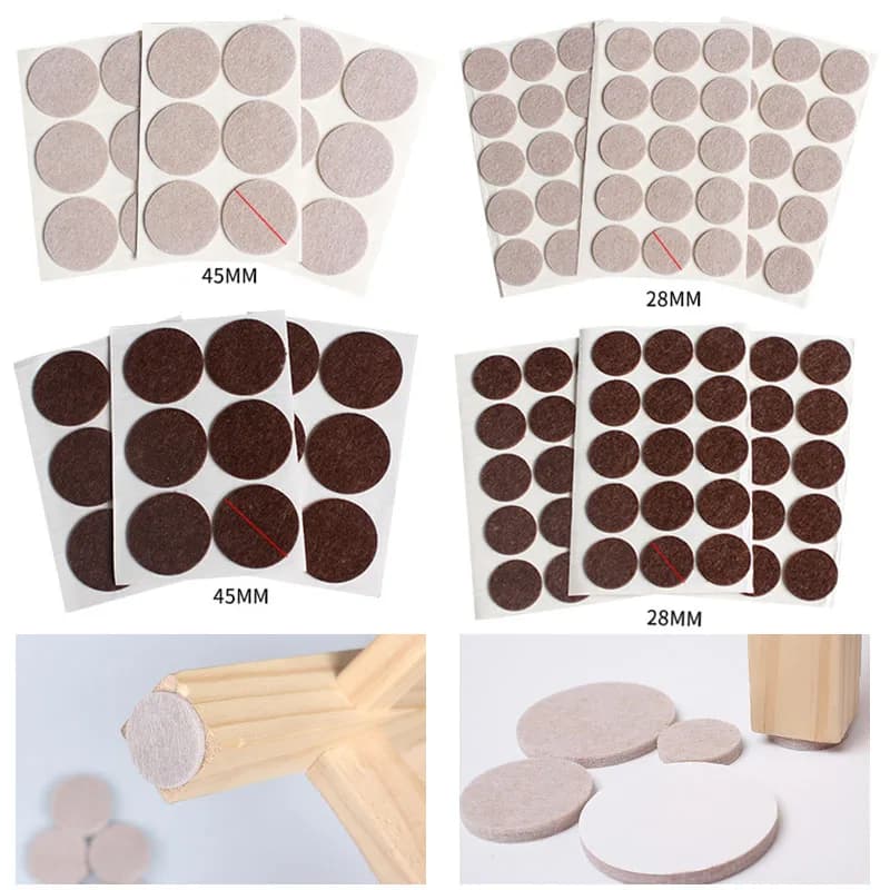 Round Square Felt Chair Leg Pads 2mm Floor Scratch Protector Mat Mute Non-slip Self Adhesive Diy Furniture Accessories