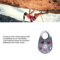 ABKW-Rock Climbing Pulley Aluminum Alloy 22KN Light-Weight Portable Heavy Duty Single Fixed Swing Pulley