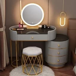 Pink White Vanity Table Women Luxury Nail European Big Stool Study Dressing Table Organizer Mesa De Maquillaje Home Furniture