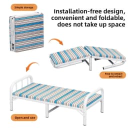 Folding Single Household Simple Bed Office Lunch Break Nap Bed Adult Portable Escort Iron Bed