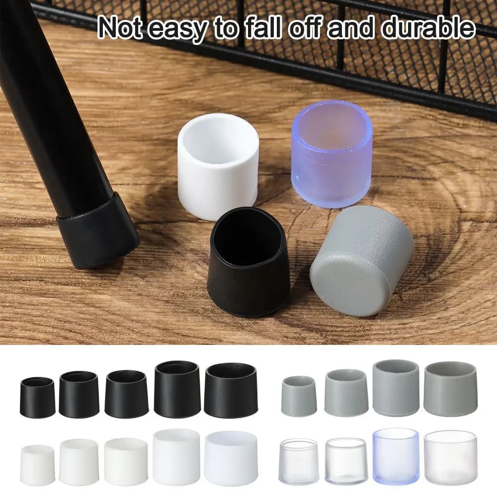 10pcs/set New Round Bottom Socks Floor Protectors Silicone Pads Plastic Pipe Cover Chair Leg Caps Furniture Feet