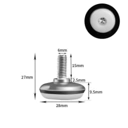 16Pcs Adjustable Furniture Feet Nylon Base Stainless Steel Levelers Legs, for Sofa, Table, Chair, Cabinet, Workbench of Leveling