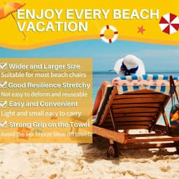 Beach Towel Bands, 10 Pack Towel Bands For Beach Cruise Chair Towel Clips 12 X 2 In For Holding Beach Towel Summer
