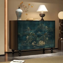 ZZFrench Hallway Sideboard Cabinet Chinese Style Retro Living Room Aisle Tailstock Storage