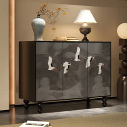 ZZFrench Hallway Sideboard Cabinet Chinese Style Retro Living Room Aisle Tailstock Storage