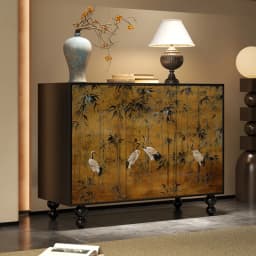 ZZFrench Hallway Sideboard Cabinet Chinese Style Retro Living Room Aisle Tailstock Storage