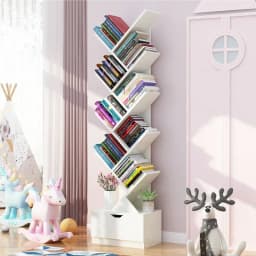 Modern Tree-Shaped Children's Bookshelf Floor-to-Ceiling Design Living Room Storage Bookcase Innovative Home Library Organizer