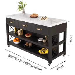 Marble Top Kitchen Island Kitchen Trolley Cart Cabinet Island With Storage Movable