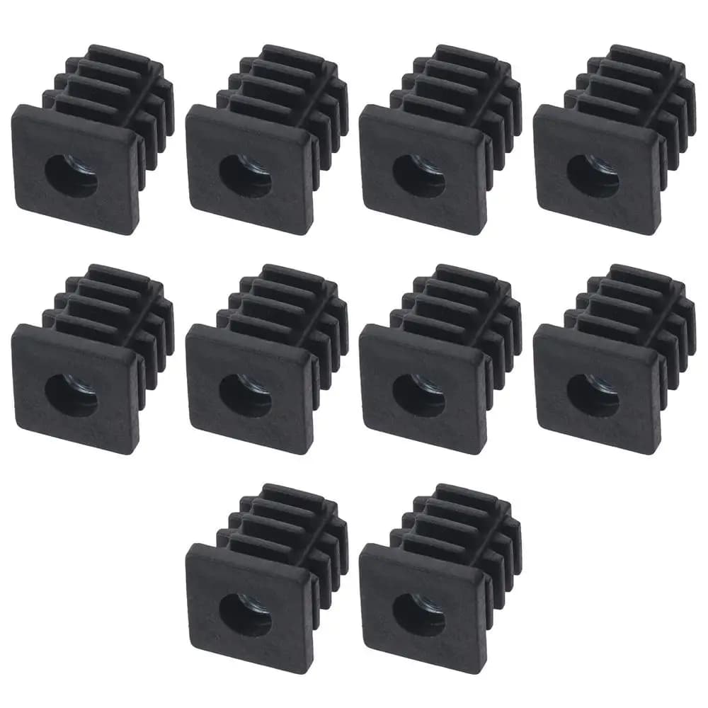 10pcs Square Plastic Pipe Tube Wihtout M6 Hole Plug Pipe Plugs Blanking End Caps Nut Foot Pad Balance Wheel Accessories