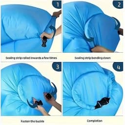 Portable Inflatable Air Sofa Foldable Outdoor Couch No Air Pump Required Outdoor Camping Beach Quick Inflation Home Furniture