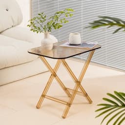 Nordic Creative Internet Celebrity Small Coffee Table Grid Acrylic Folding Table Transparent Small Household Corner Table
