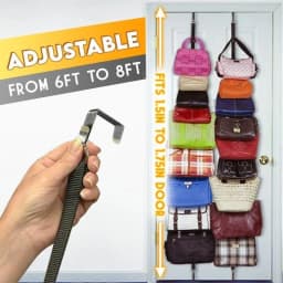 Adjustable Rear Door Hook Clothes Organizer Door Back Hook Rope Hanging Hat Handbag Organizer Hook Seamless Over Door Hook