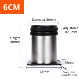 KAK Stainless Steel Furniture Leg Adjustable Table Feet Replacement Cabinet Sofa Metal Foot with Screws Furniture Hardware
