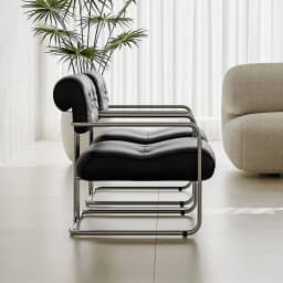MOMO Antique Style Sofa Chair Living Room Designer Simple Single Chair Hotel Club Bauhaus Negotiation Stainless Steel Chair