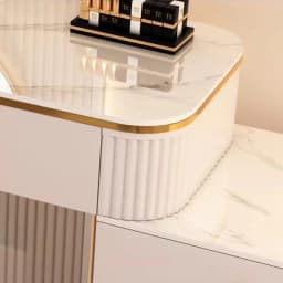 French Beauty Vanity Table Luxury With Light Mirror Trendy Aesthetic Vanity Table With Chair Kawaii Meuble Coiffeuse Furniture