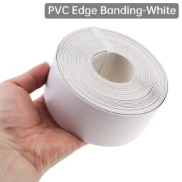 7.62M Black / White Hot Melt Adhesive PVC Edge Banding Pre-glued Veneer Edging for Plywood Table / Cabinet Decor