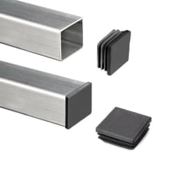 Black Square Plastic Tube Pipe Plug Rectangle Blanking End Cap Tube Insert Plug Bung Table Chair Feet Pad 10x10mm-100x100mm