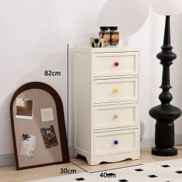 Wooden 5-Drawer Chest - Narrow Bedside Storage Cabinet Solid Wood, Space-Saving, Multi-Functional, Vintage Style