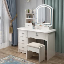 Nordic Vintage Vanity Table Drawer Set With Chair Mid Century Classic Vanity Table With Light Mirror Design Coiffeuse Furniture