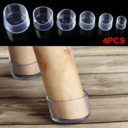 4Pcs/Set New Transparent Chair Leg Caps Round Bottom Furniture Feet Silicone Pads Non-Slip Covers Floor Protectors Accessories