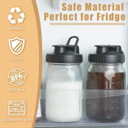 Pour Spout Lids for Ball Wide Mouth Mason Jars, Airtight Canning Jar Flip Cap Top Lid for Dressing Pouring, Pack of 4