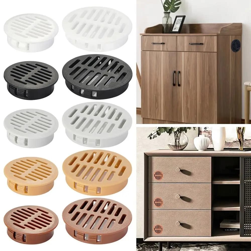 4Pcs Round Cabinet Air Duct Vent Plastic Louver Mesh Hole Plug Decoration Cover Wardrobe Grille Ventilation Systems 35/50mm