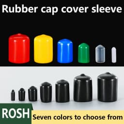 Rubber Cap Sleeve Soft Elasticity Silicone Protective Cover Sealing Plug Thread Protection Sleeve Black Red White Blue 1.5-24mm