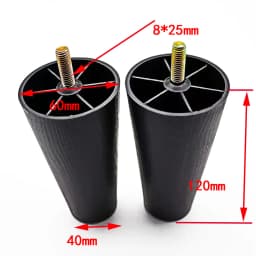 Plastic Furniture Legs, 4Pcs Modern Tapered Round Replacement with Threaded M8 ( 7.8mm) for Sofa TV Stand Ottoman Cabinet