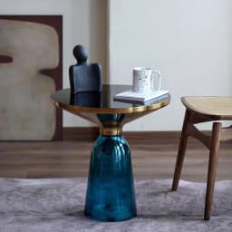 Nordic Living Room Household Tempered Glass Sofa Light Luxury Coffee Table Combination Colorful Round Creative Storage Tables