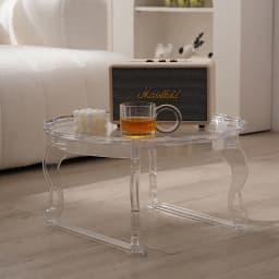 Nordic, Coffee Table, Simple, Home, Small Round Table, Balcony, Designer, Acrylic, Transparent, Round, Living Room, Corner Table