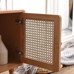 Wooden Furniture Coffee Tables Living Room Furniture Sofa Side Table Rattan Weaving Bedside Table Bedroom Small Storage Cabinet