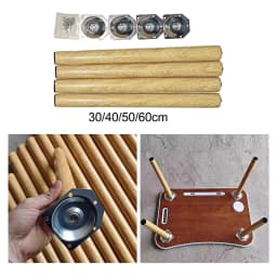 4Pcs Imitation Wooden Chair Legs Table Legs Round Tapered Desk Table Feet Legs Desk Chair Legs for TV Cabinet Dresser Couch
