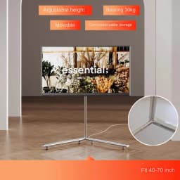 MOMO TV Floor Standing Stand Movable Living Room Bedroom Silver Wing With Wheels 55 Inch 65 Inch Vertical TV Stand