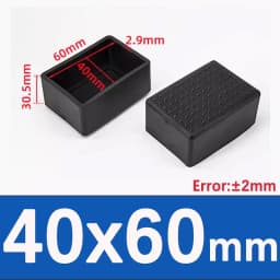 Furniture Tube End Covers Tips Non-slip Floor Protector Pads Pipe Plugs Square/Rectangle Black Chair Leg Caps Rubber Table Feet