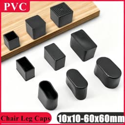 Furniture Tube End Covers Tips Non-slip Floor Protector Pads Pipe Plugs Square/Rectangle Black Chair Leg Caps Rubber Table Feet