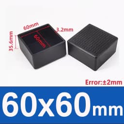 Furniture Tube End Covers Tips Non-slip Floor Protector Pads Pipe Plugs Square/Rectangle Black Chair Leg Caps Rubber Table Feet