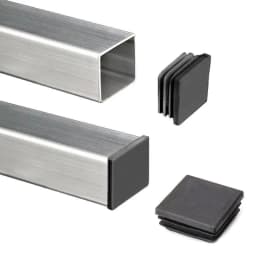 Black PE Plastic Square Tube Pipe Plug Rectangle Blanking End Caps Inserts Bung Table Chair Feet Pad