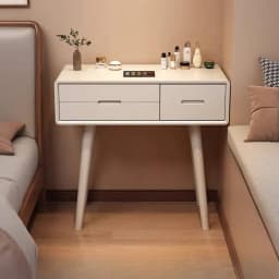 Brown Simple Vanity Table Dest Storage Drawer Solid Wood Makeup Vanity Desk Mirror Modern Coiffeuse De Chambre Furniture Home