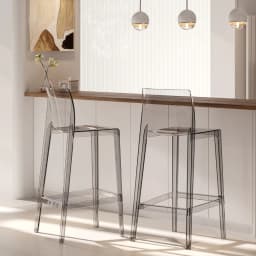 Scandinavian Style Transparent Acrylic Bar Stools Light Luxury Simple High Chair for Cafe Milk Tea Store Household