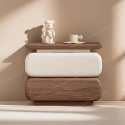 Cream Style Bedside Table Space Saving Design Trendy Simple Nightstands Storage Drawers Mesita De Noche Bedroom Furniture