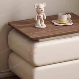 Cream Style Bedside Table Space Saving Design Trendy Simple Nightstands Storage Drawers Mesita De Noche Bedroom Furniture