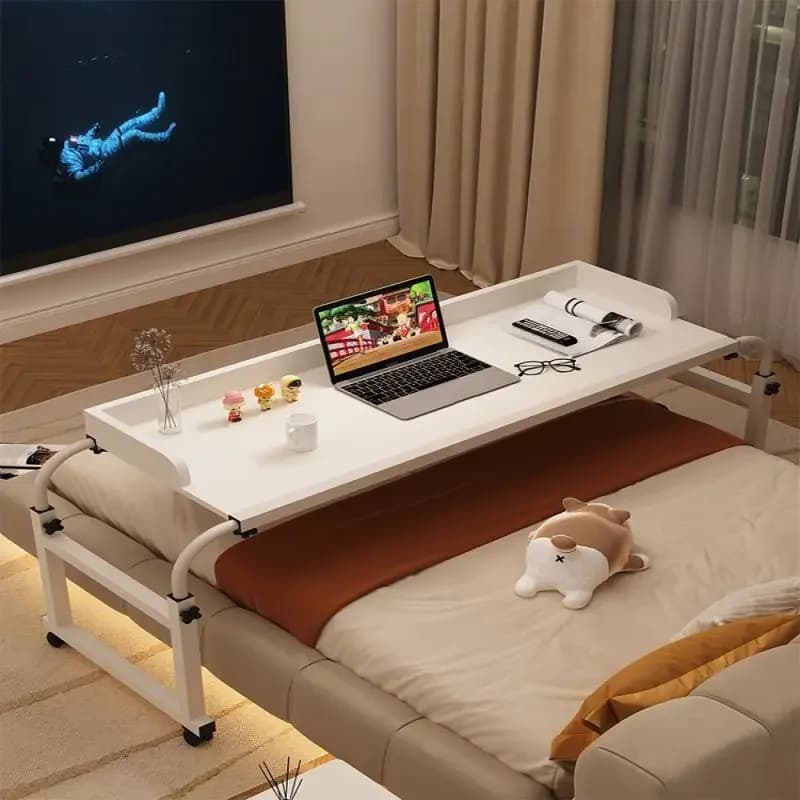 Cross-Bed Home Adjustable Movable Bed End Table Small Desk For Bedroom