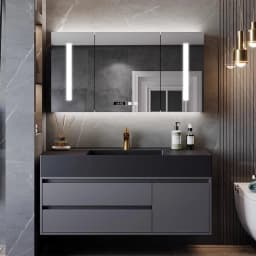 Wooden Organizer Bathroom Cabinets Wall Mounted Luxury Organiser Bathroom Cabinets Storage Mirror Armario De Banheiro Furniture