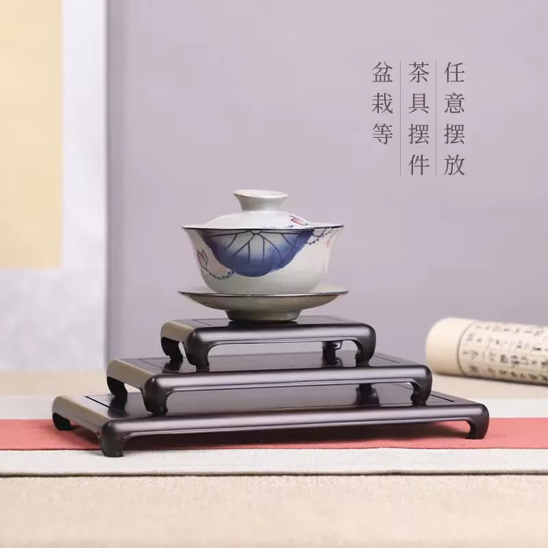 Premium Wooden Desktop Bonsai Shelf | Miniature Plant Stand & Tea Set Pedestal Flowerpot Holder for Home/Office
