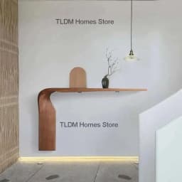 Simple Art Console Table Creative Entrance Furniture Console High-grade Special-shaped Solid Wood Wall Nordic Decorative Table E