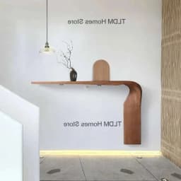 Simple Art Console Table Creative Entrance Furniture Console High-grade Special-shaped Solid Wood Wall Nordic Decorative Table E