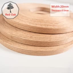 Natural Solid Wood Red Oak Wood Veneer Sheet Edge Banding Wood Width:20mm Thickness:0.5mm